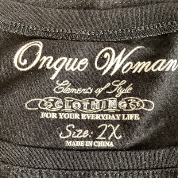 Onque Woman Black Sequined Tank Top Size 2X - Picture 5 of 8